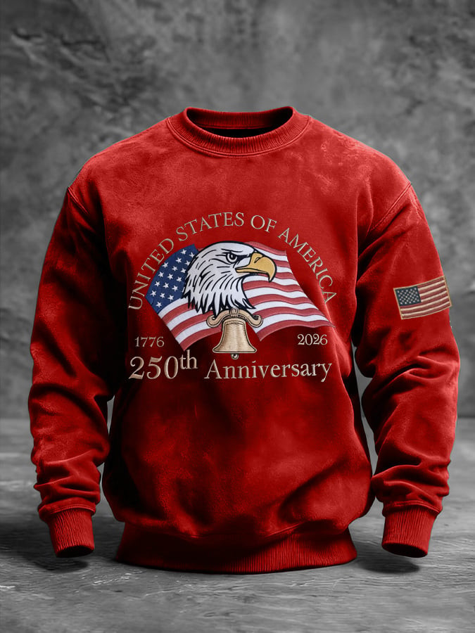 Eagle US 250th Anniversary Sweatshirt Liberty Bell American Flag Clothing Patriotic Presents