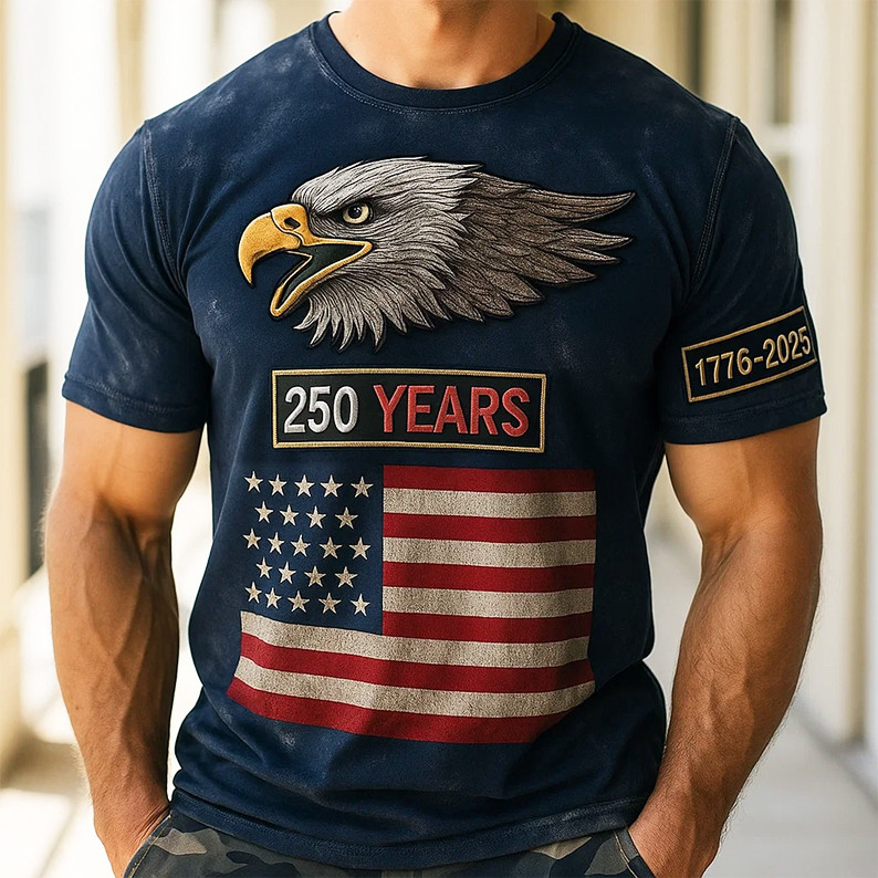 Eagle US 250th Anniversary T-Shirt Patriotic Shirt Gifts For Dad