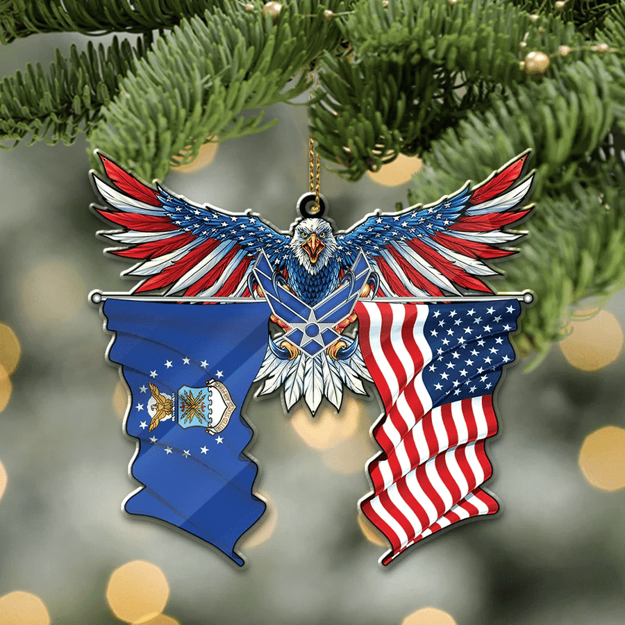 Eagle US Air Force American Flag Christmas Ornament Xmas Decor Air Force Christmas Gifts