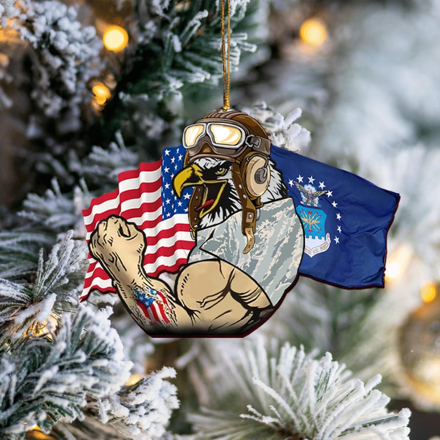 Eagle US Air Force Christmas Ornament Holiday Home Decor Christmas Gifts For Air Force Veterans
