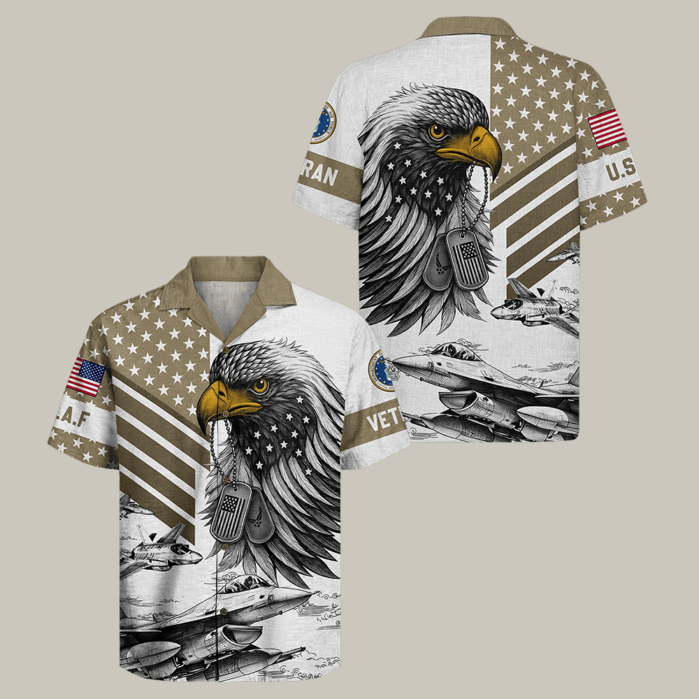 Eagle US Air Force Hawaiian Shirt Fly Fight Win Air Force Veteran Clothes Best Gift For Husband