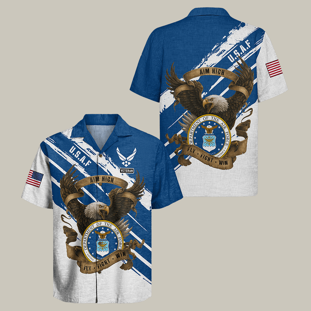 Eagle US Air Force Hawaiian Shirt Tactical Military Aesthetic 2026 Gift For Him