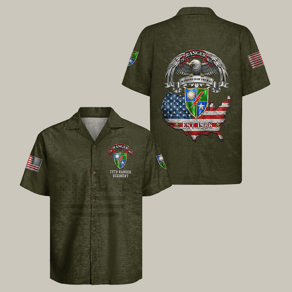 Eagle US Army 75th Ranger Regiment Hawaiian Shirt Army Strong Shirt Unique Gift For Him