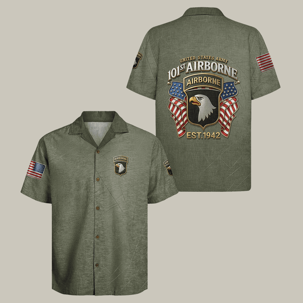 Eagle US Army Airborne Hawaiian Shirt 101St Airborne Veteran Clothes Gift For Him