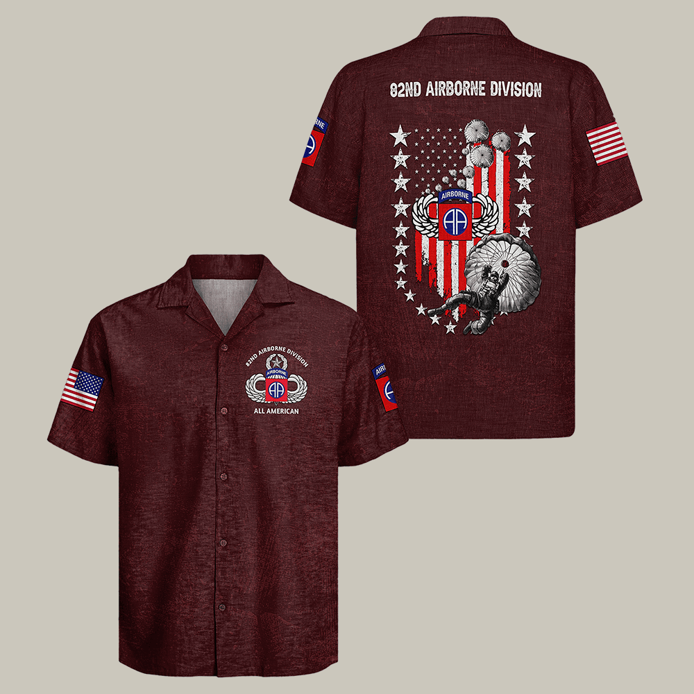 Eagle US Army Airborne Hawaiian Shirt 82 Airborne Division Shirt Veteran Gift