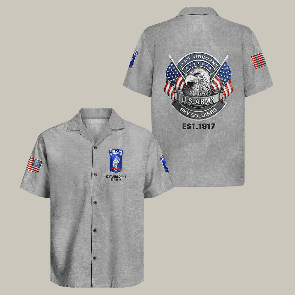 Eagle US Army Airborne Hawaiian Shirt Sky Soldiers Shirt Memorial Veteran Gift