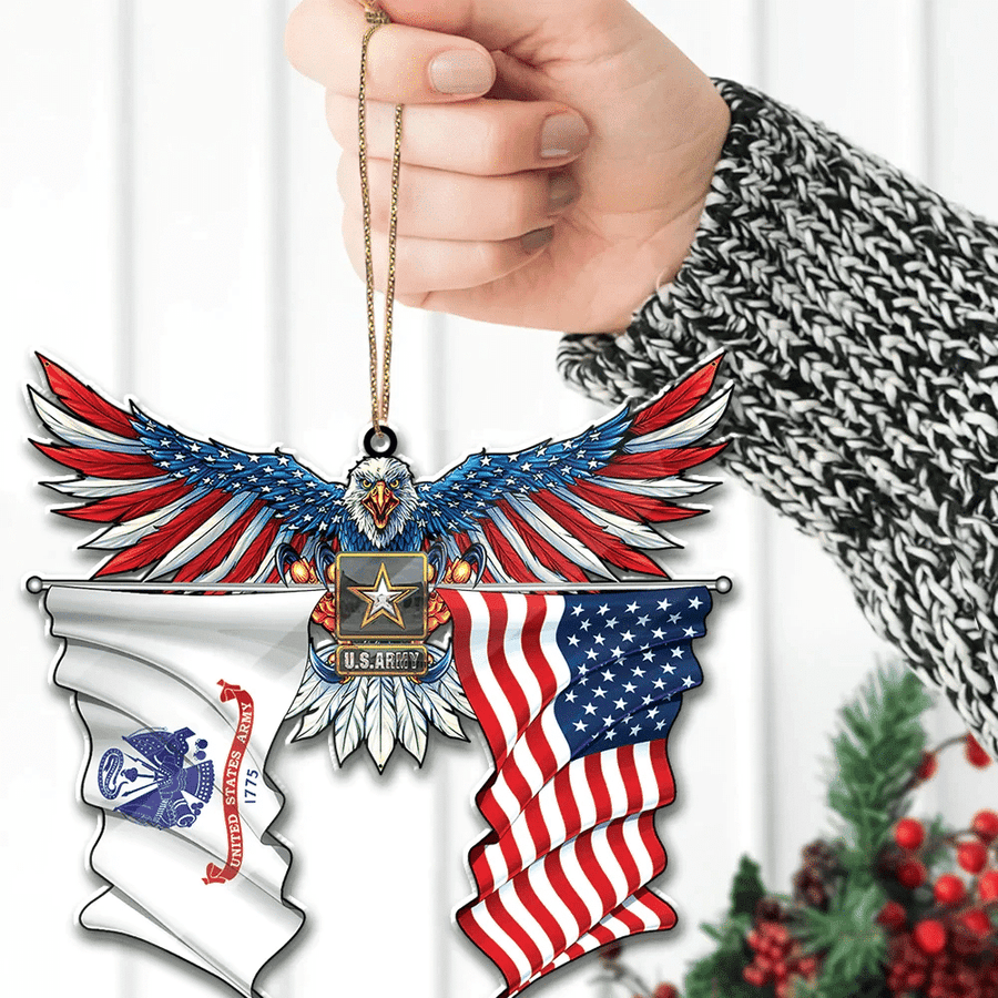 Eagle US Army American Flag Christmas Ornament Winter Decor Christmas Gifts For Army Man