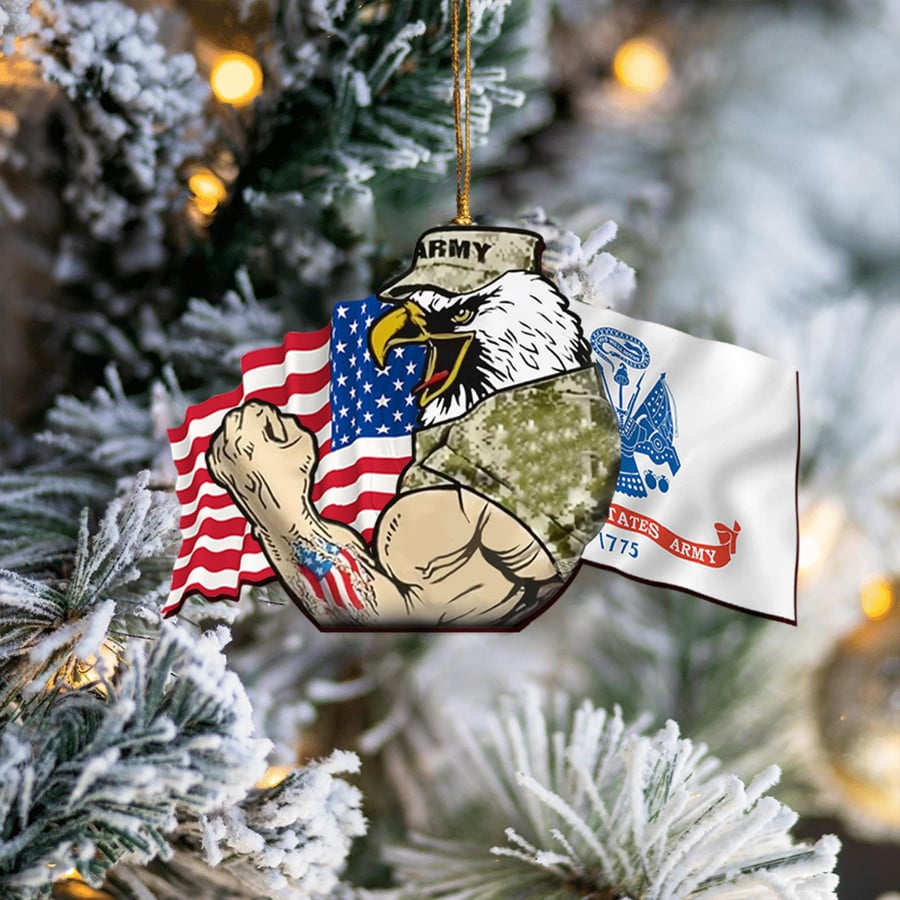 Eagle US Army Christmas Ornament American Flag Pattern Christmas Decorations Army Xmas Gifts