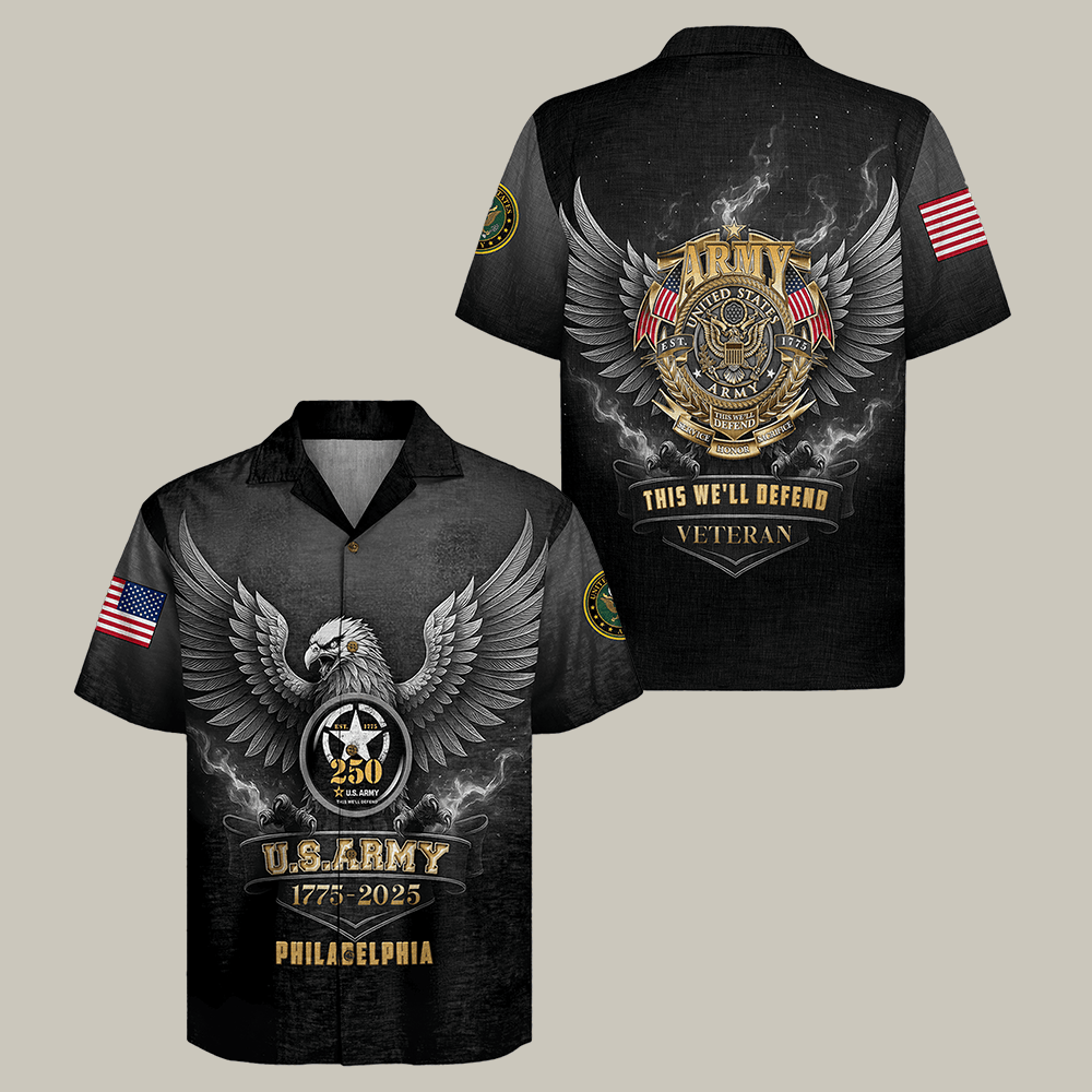 Eagle US Army Hawaiian Shirt This We'll Defend Veteran Shirt Good Gift For Him