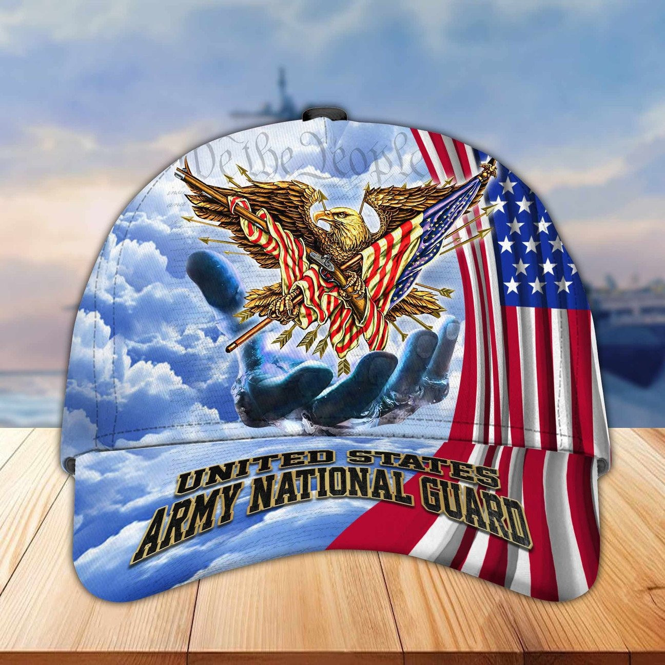 Eagle US Army National Guard Hat We The People American Flag Cap Gifts For Military
