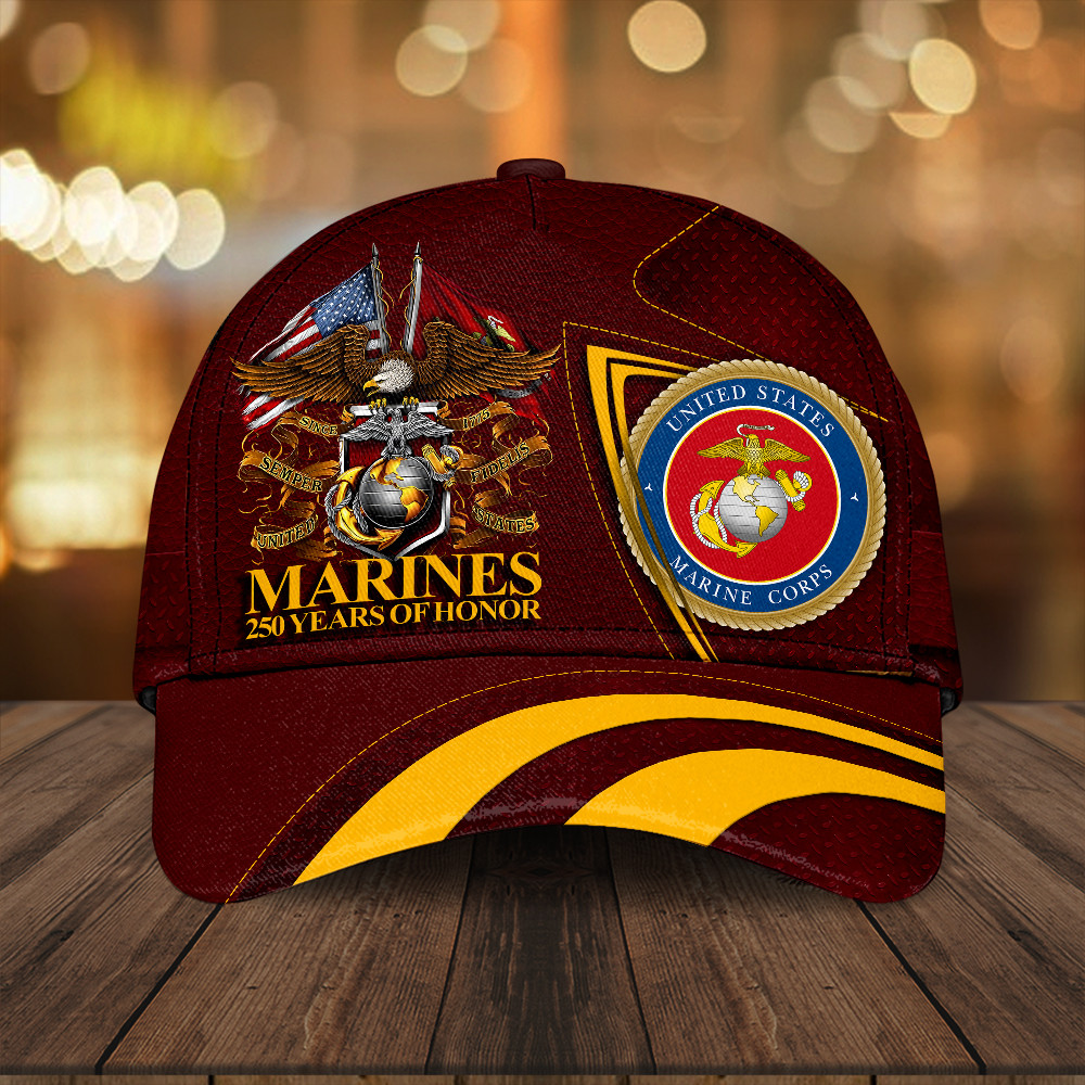Eagle US Marine Corps 250 Years Of Honor Hat USMC Baseball Cap Gifts For Veterans