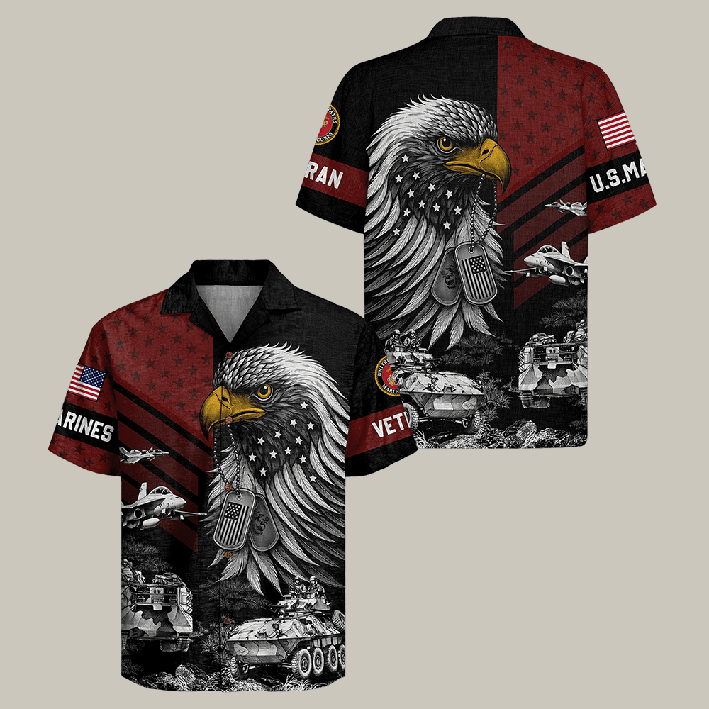 Eagle US Marine Corps 250th Anniversary Hawaiian Shirt DD 214 USMC Clothes Veteran Gift