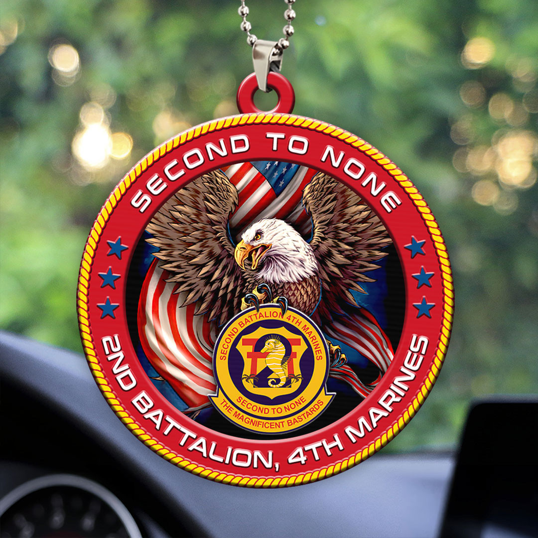 Eagle US Marine Corps Car Ornament 2nd Battalion 4th Marines USMC Decor Gifts For Father