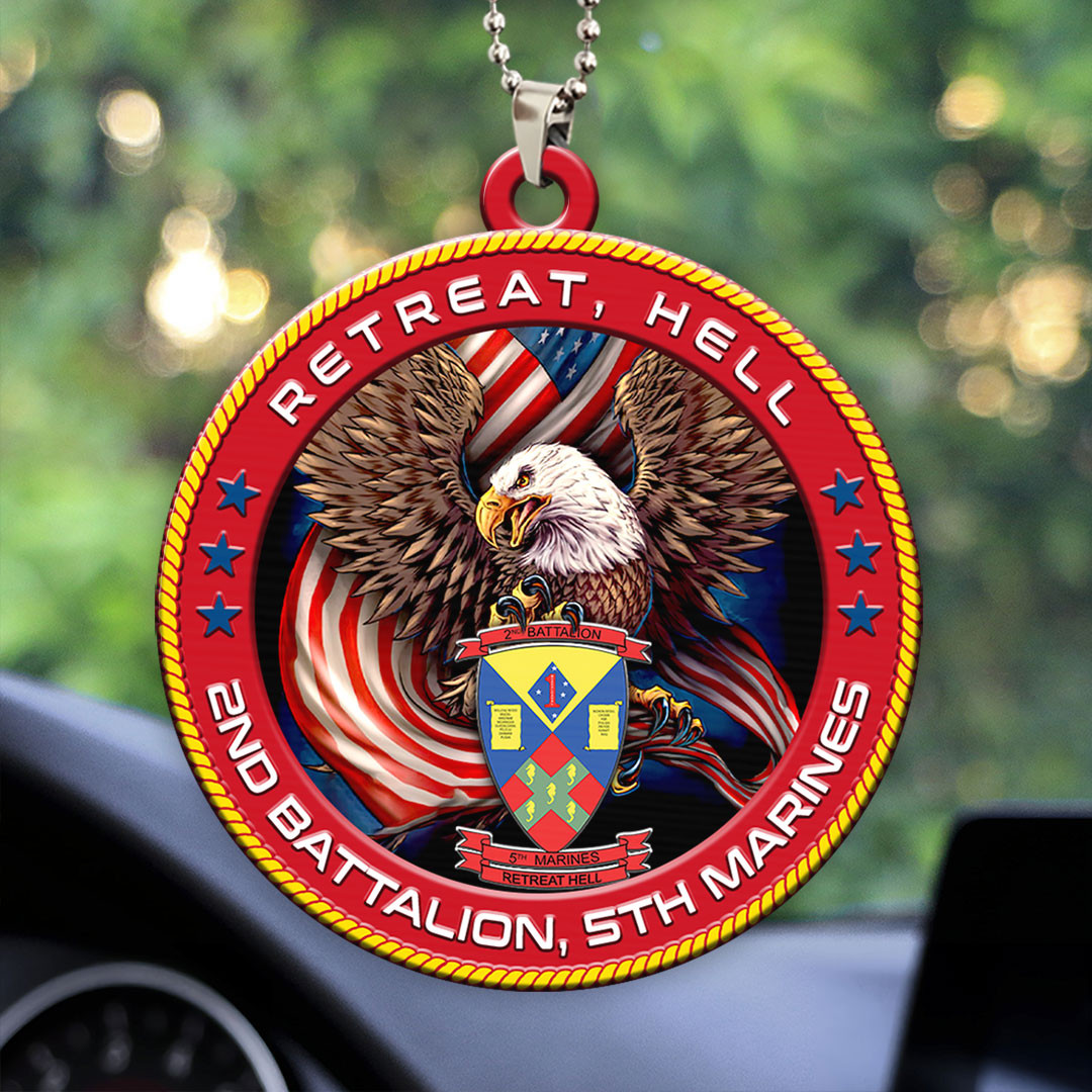 Eagle US Marine Corps Car Ornament 2nd Battalion 5th Marines Veteran Decor Xmas Hanging