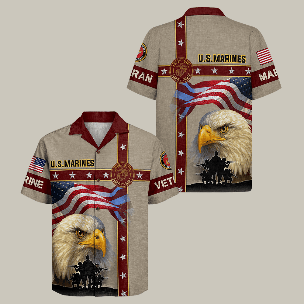 Eagle US Marines 250th Years Of Service Hawaiian Shirt 250th Anniversary Shirt Gift Ideas