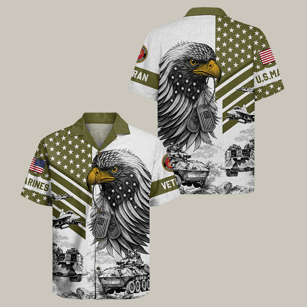 Eagle US Marines 250th Years Of Service Hawaiian Shirt DD 214 Clothes Gift For Him