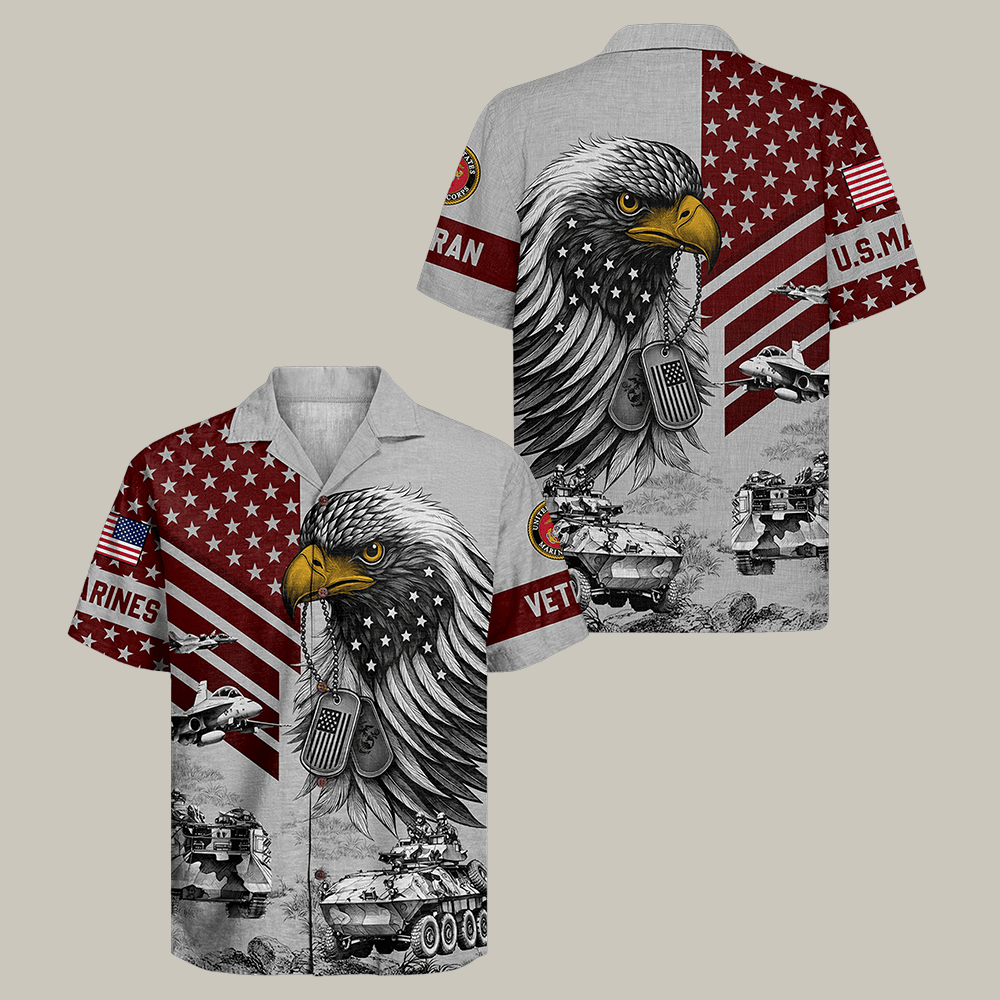 Eagle US Marines 250th Years Of Service Hawaiian Shirt Marine Corps Clothes Cool Gift For Men