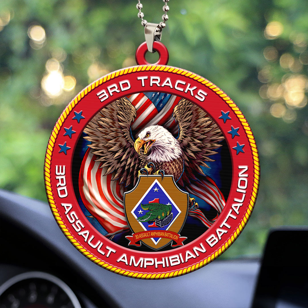 Eagle US Marines 3rd Tracks Car Ornament 3rd Assault Amphibian Battalion Veteran Decor Gifts