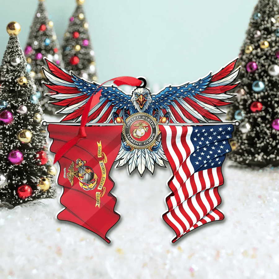 Eagle US Marines American Flag Christmas Ornament Xmas Decor Usmc Christmas Gifts