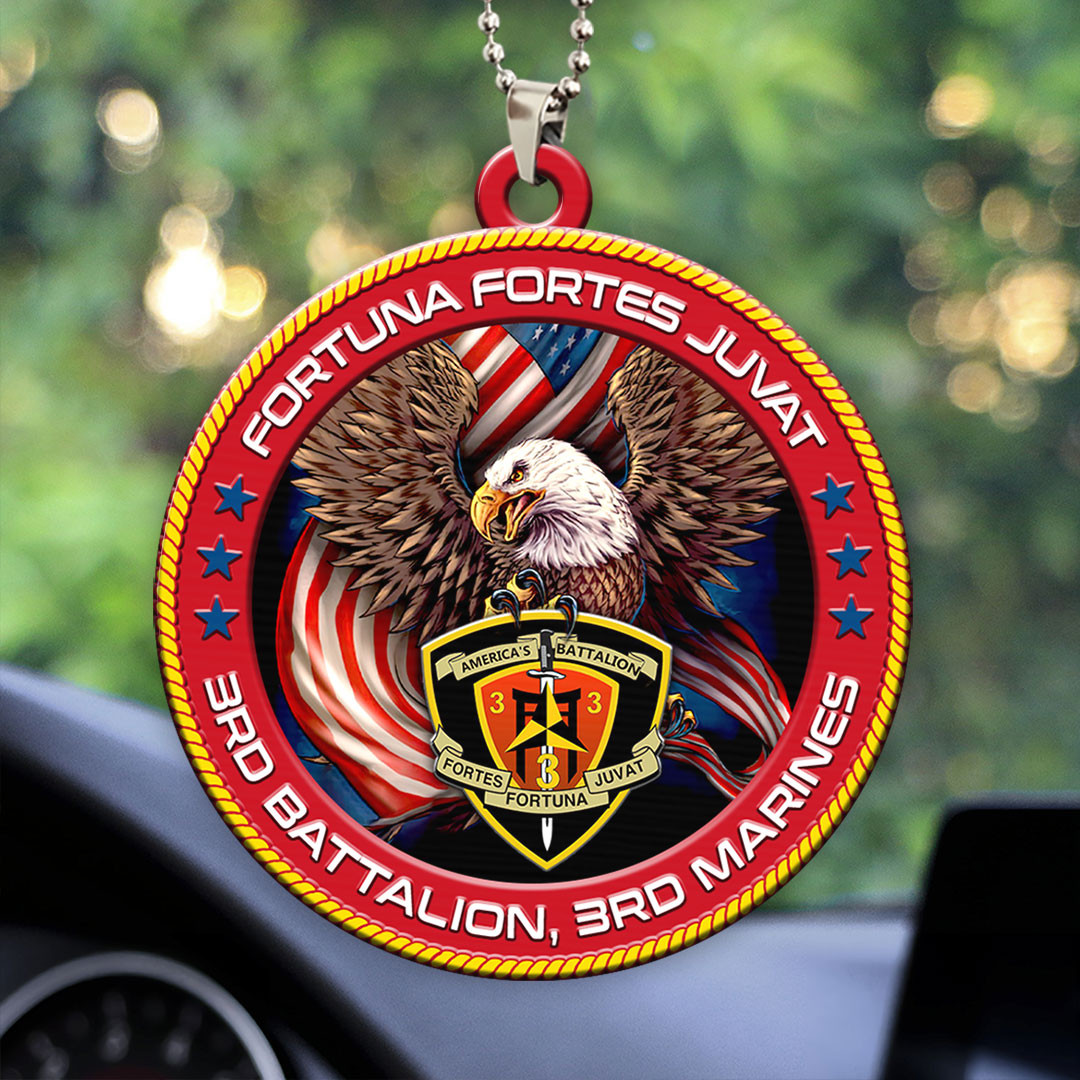Eagle US Marines Fortuna Fortes Juvat Car Ornament 3rd Battalion 3rd Marines Car Decor Gift