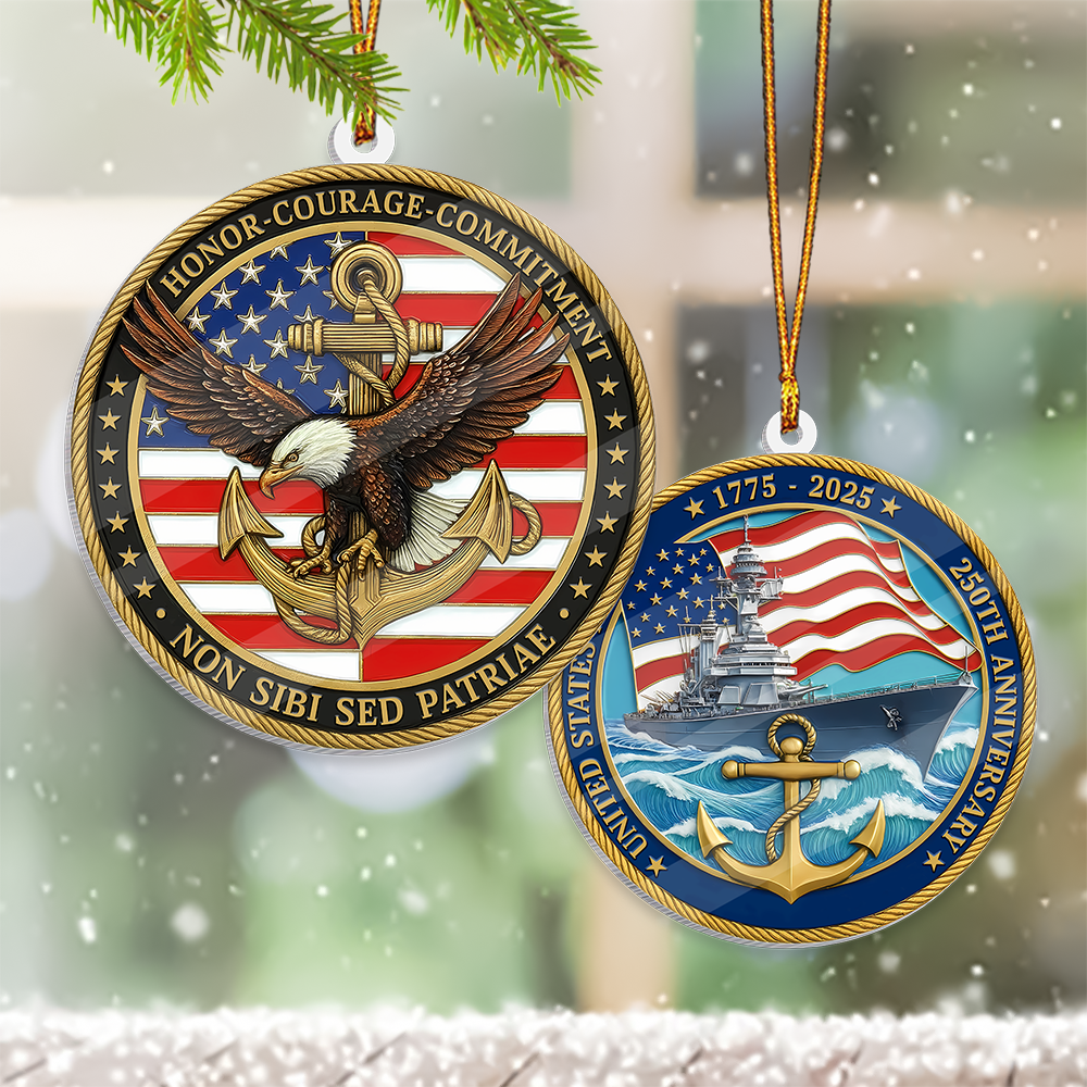 Eagle US Navy 250Th Anniversary Christmas Ornament US Navy Christmas Ornament Xmas Gifts