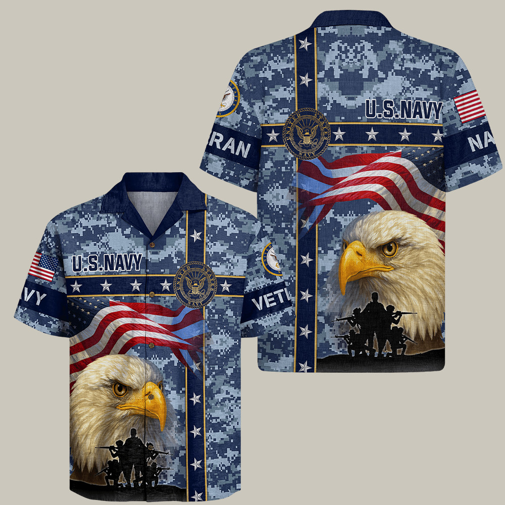 Eagle Us Navy 250th Anniversary Hawaiian Shirt Navy Clothing Gifts For Proud Dad