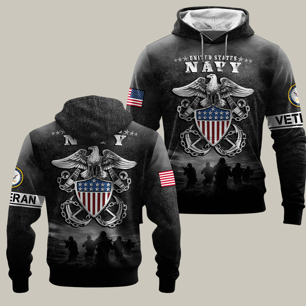 Eagle US Navy 250th Anniversary Hoodie United States Navy Patriotic Gifts For Dad