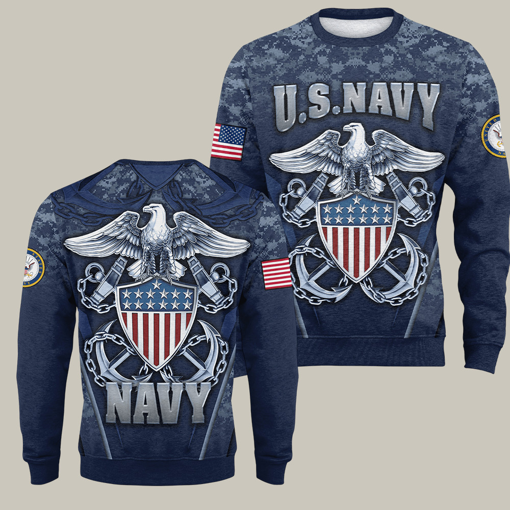 Eagle US Navy 250th Birthday Sweatshirt Patriotic Apparel Gifts For Navy Veterans