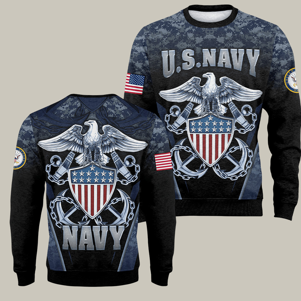 Eagle US Navy 250th Year Of Service Sweatshirt Forged By The Sea Navy Gifts