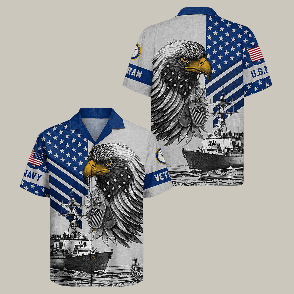 Eagle US Navy 250th Years Of Service Hawaiian Shirt Navy Veteran Clothes Military Appreciation Gift
