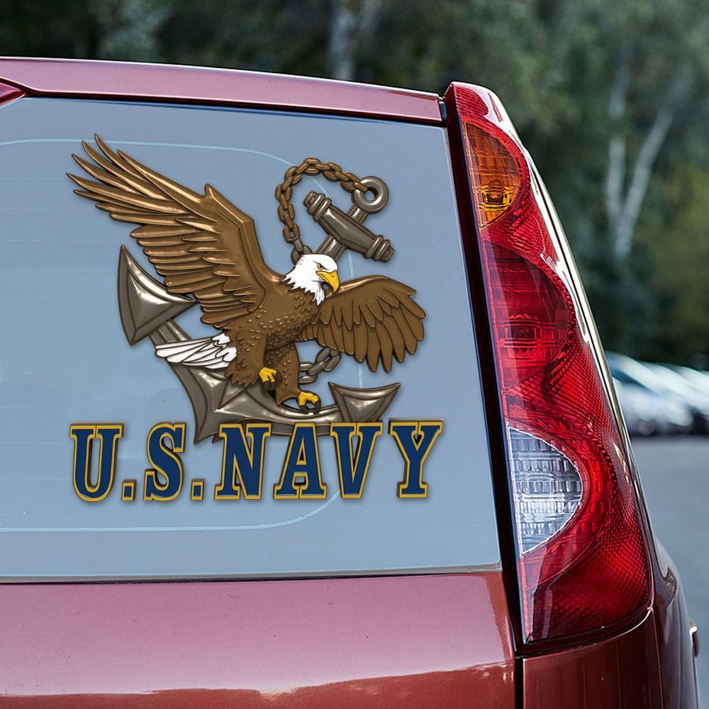 Eagle US Navy Car Sticker USN Merchandise Unique Gifts For Navy Veterans