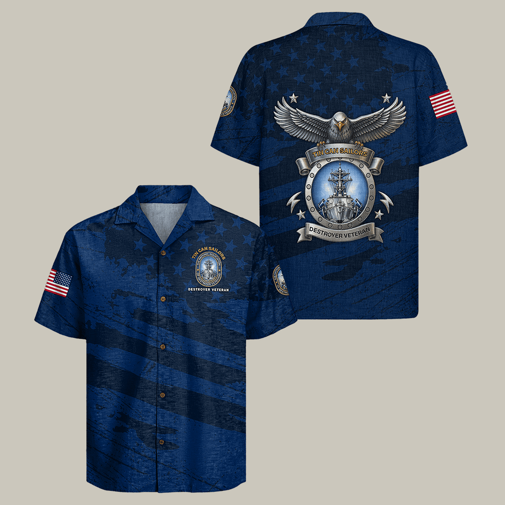 Eagle US Navy Tin Can Sailors Hawaiian Shirt Tin Can Sailors Destroyer Shirt Navy Gift For Men