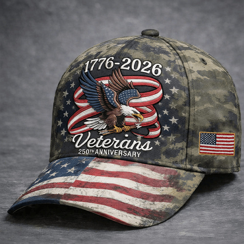 Eagle US Veteran 250th Anniversary 1776 2026 Hat American Flag Baseball Cap Gift For Veteran