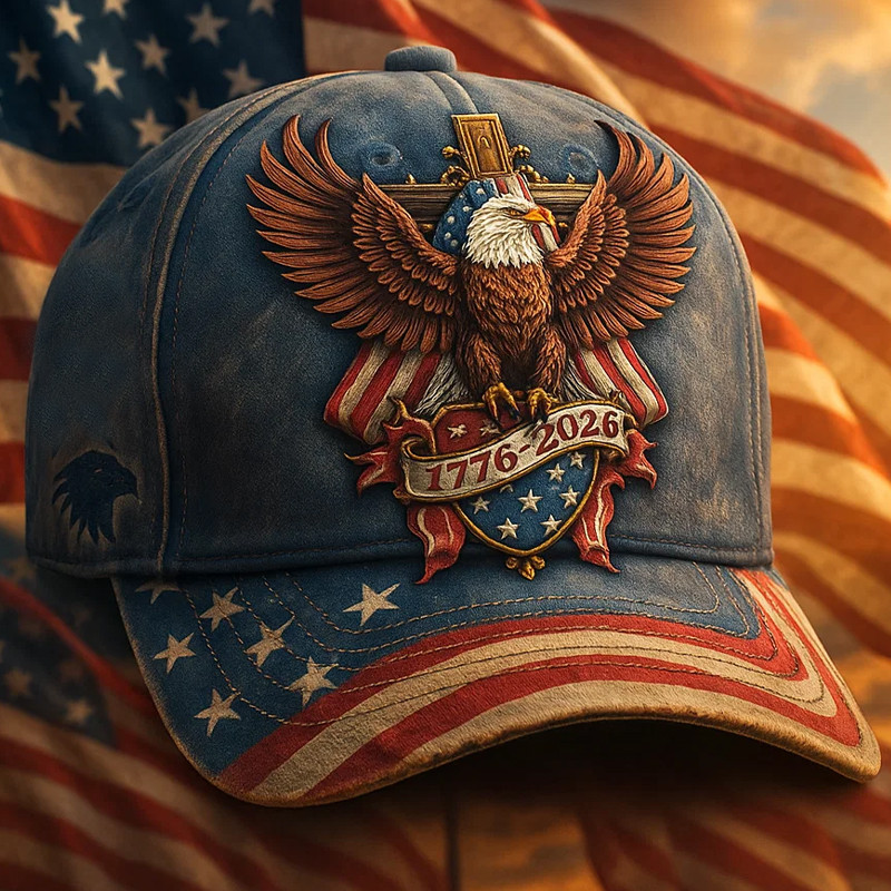 Eagle US Veteran 250th Anniversary Hat 1776 2026 Holy Cross Pattern Semiquincentennial Cap Gift