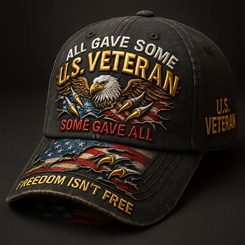Eagle US Veteran All Gave Some Some Gave All Hat Freedom Isn't Free Patriotic Cap Father Gift