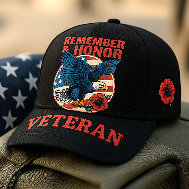 Eagle US Veteran Hat Remember And Honor Veteran Patriotic Baseball Cap Gifts For Father