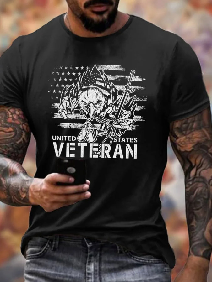 Eagle US Veteran T-Shirt American Flag Patriotic Shirt Gifts For Retired Soldiers