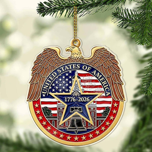 Eagle USA 1776 2026 Christmas Ornament Patriotic Eagle And Flag 250th Gifts For Friend