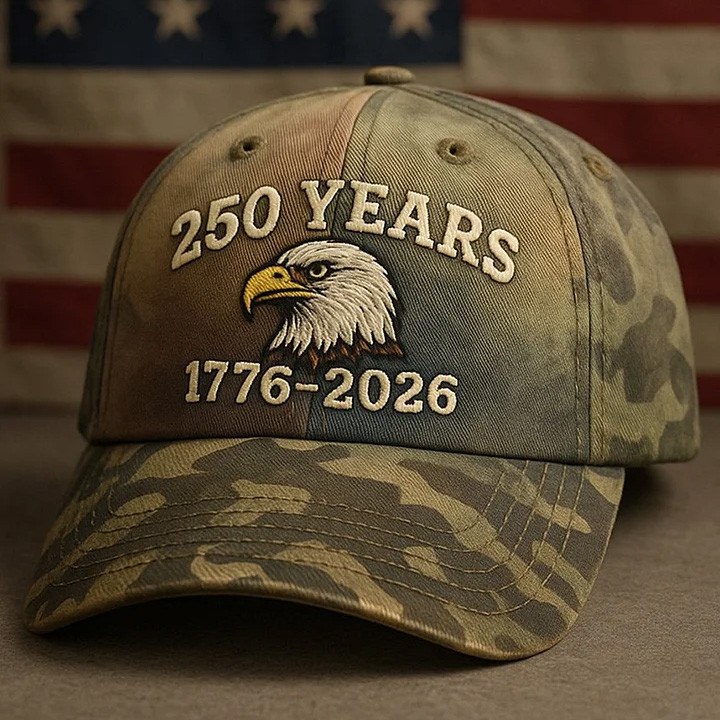 Eagle USA 250 Years 1776 2026 Camo Hat Fourth Of July Baseball Cap Gift For Him