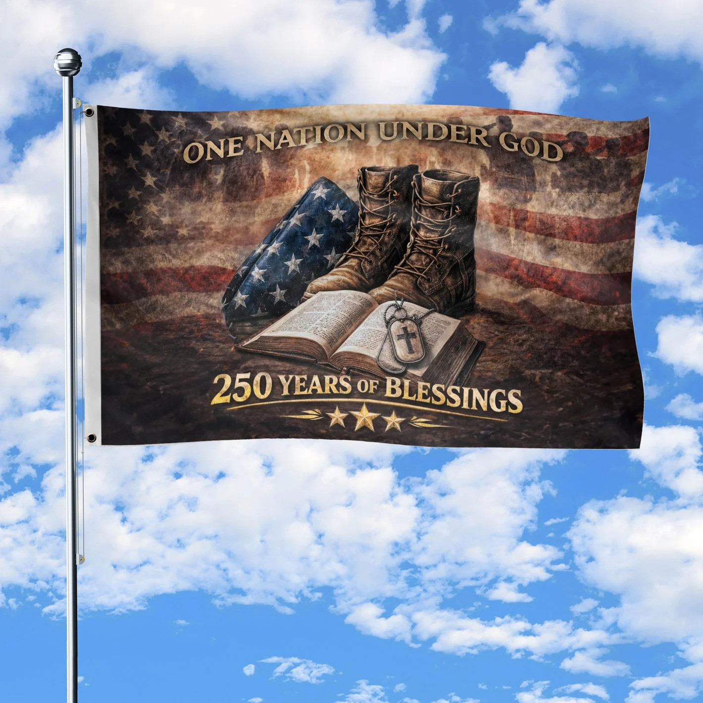 Eagle USA 250 Years Of Blessings Flag 4Th Of July Yard Decorations Gifts For Her