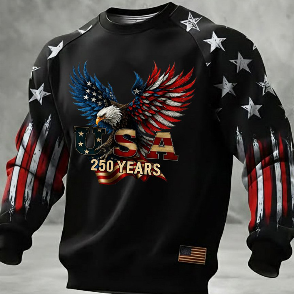 Eagle USA 250 Years Of Freedom 1776 2026 Sweatshirt American Flag Design 4th Of July Gift Ideas