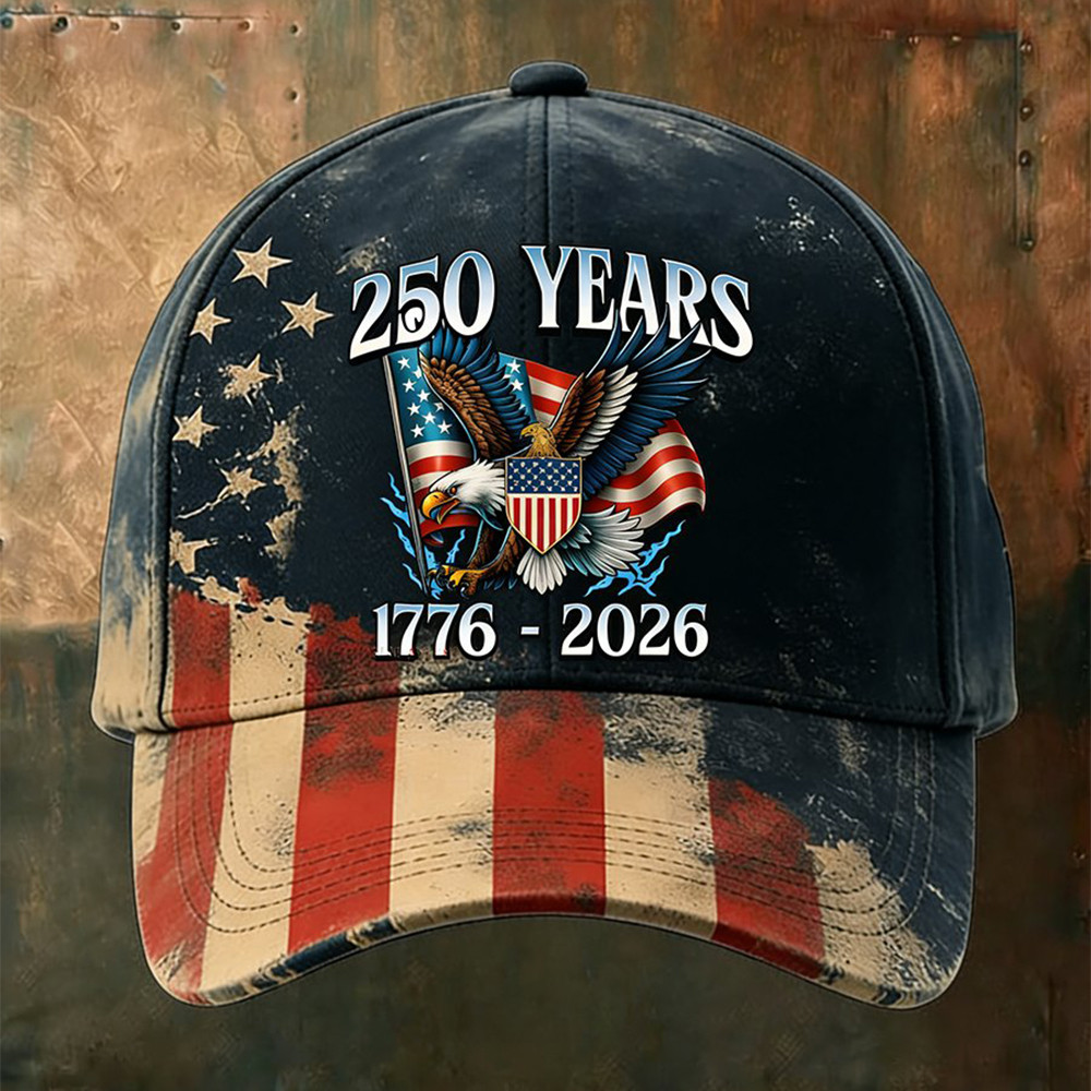Eagle USA 250 Years Of Freedom 1776 2026 Vintage Hat American Flag Baseball Cap