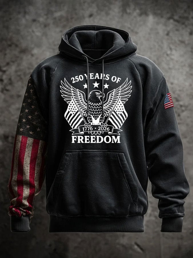 Eagle USA 250 Years Of Freedom Hoodie America Flag 1776 2026 Independence Day Apparel