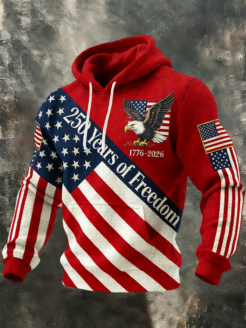 Eagle USA 250 Years Of Freedom Hoodie July 4 Apparel Independence Day Gift For Family