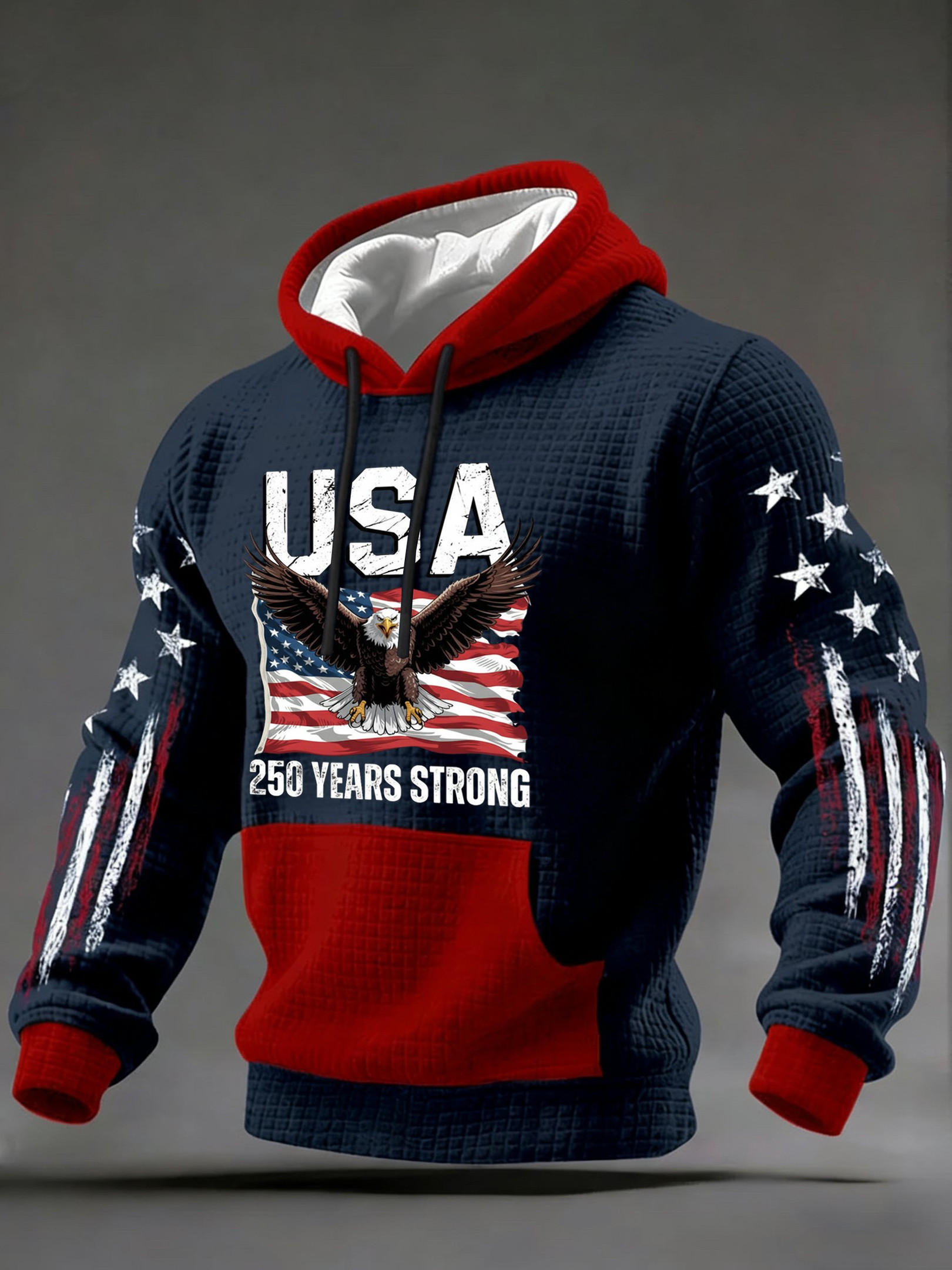 Eagle USA 250 Years Strong Hoodie 1776 2026 American Flag Apparel Gifts For Patriots