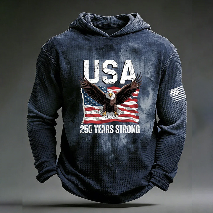 Eagle USA 250 Years Strong Hoodie 1776 2026 Merch Fourth Of July Apparel
