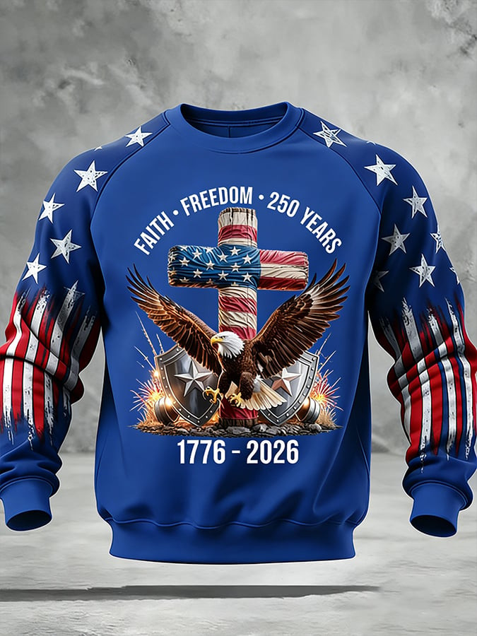 Eagle USA 250h Anniversary Sweatshirt Cross Faith Freedom 250 Years 1776 2026 Merch July 4 Gift Eagle USA 250h Anniversary Sweatshirt Cross Faith Freedom 250 Years 1776 2026 Merch July 4 Gift