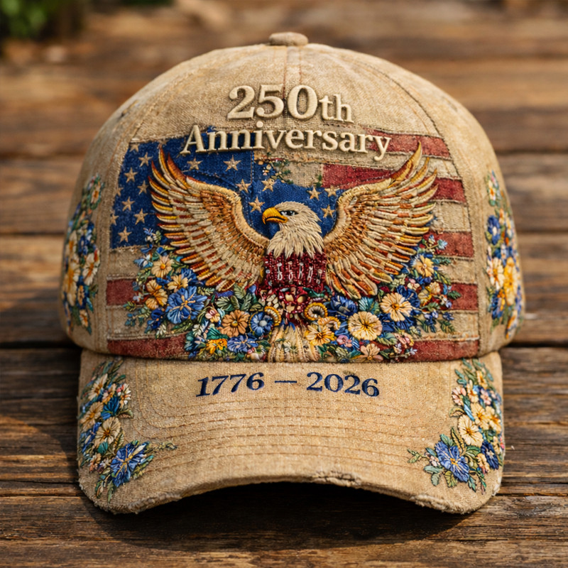 Eagle USA 250Th Anniversary 1776 2026 Floral Hat Fourth Of July Baseball Cap