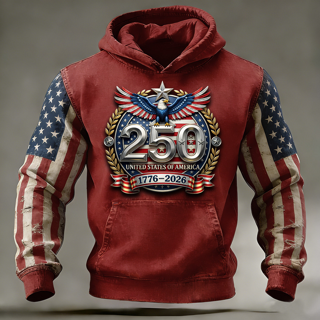 Eagle USA 250Th Anniversary 1776 2026 Hoodie American Flag Apparel Patriotic Gift