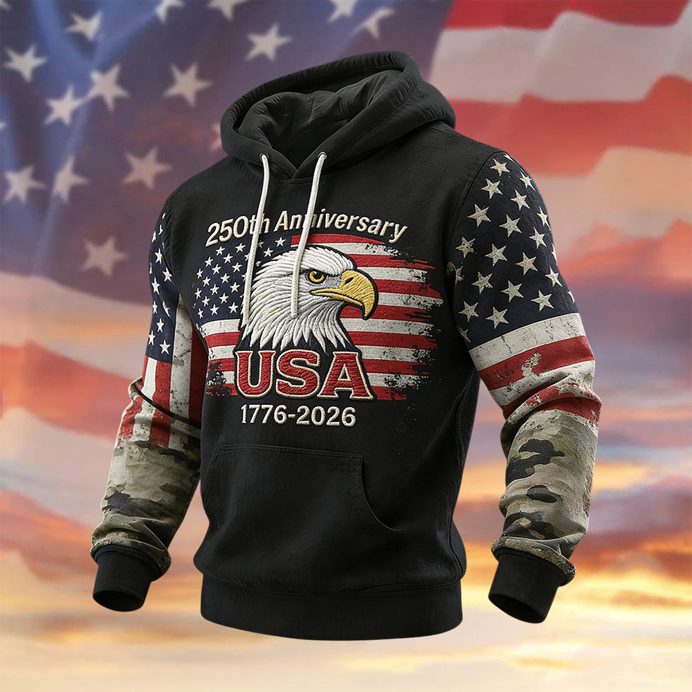 Eagle USA 250Th Anniversary 1776 2026 Hoodie Fourth Of July Clothing 4Th Of July Merch